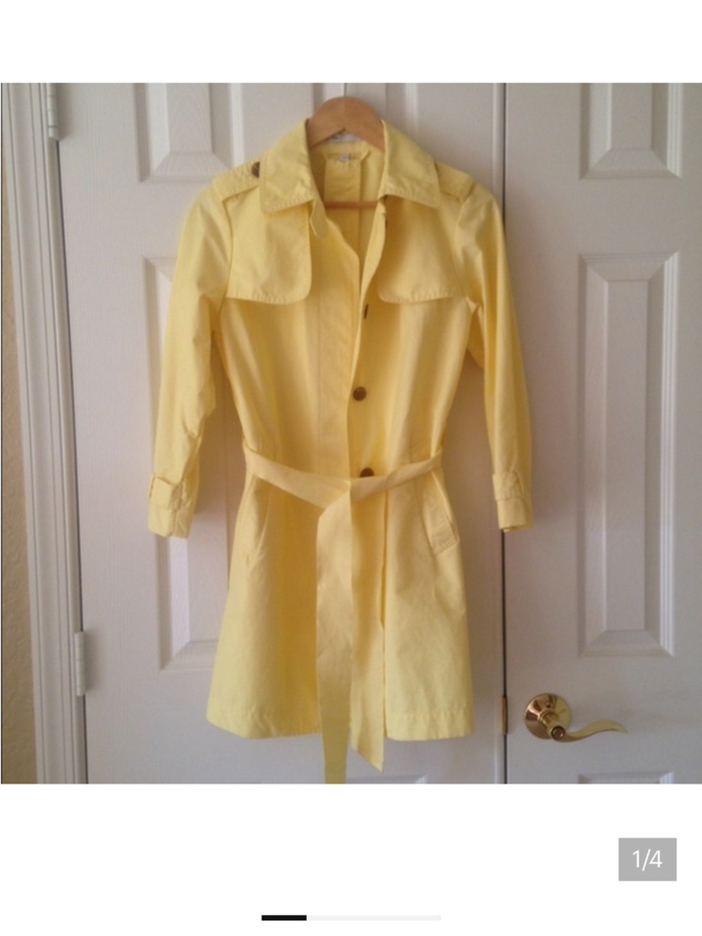 GAP Yellow Trench Coat Size Extra Small